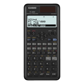 【CASIO】財務型計算機FC-200V-2 二代12位數II雙電力(太陽能/電池)臺灣卡西歐保固2年 新版 宏崑時計