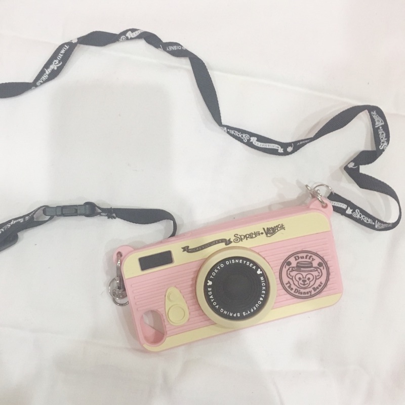粉色相機造型手機殼 / iPhone5、5s、5c / 軟殼附掛繩 / 二手小物