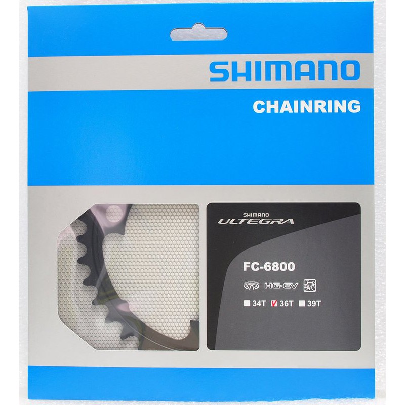 SHIMANO Ultegra FC-6800 2x11速大齒盤36T修補齒片，黑灰色