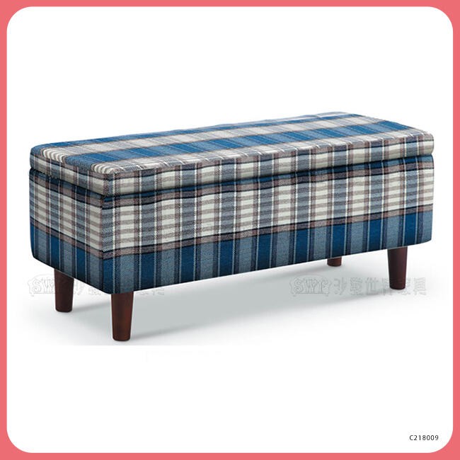 【沙發世界家具】藍格布置物大長凳〈D489334-03〉沙發矮凳/穿鞋椅/玄關椅/和室椅/腳凳/小沙發