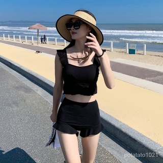 【趣嗨】🌊泳衣-女👙泳衣女2021新款保守顯瘦韓國ins風小胸聚攏學生僊女範溫泉遊泳裝趣嗨 T70R