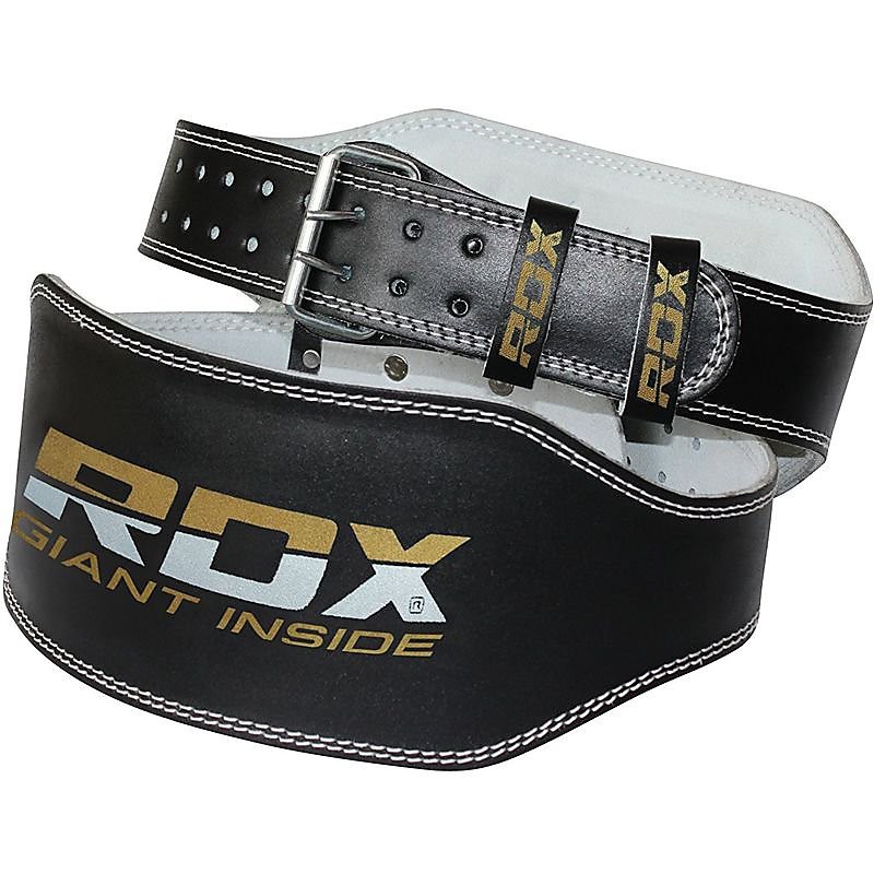 (保護腰的事，就交給我)RDX 舉重腰帶 6" 皮革 黑金配色-RDX052