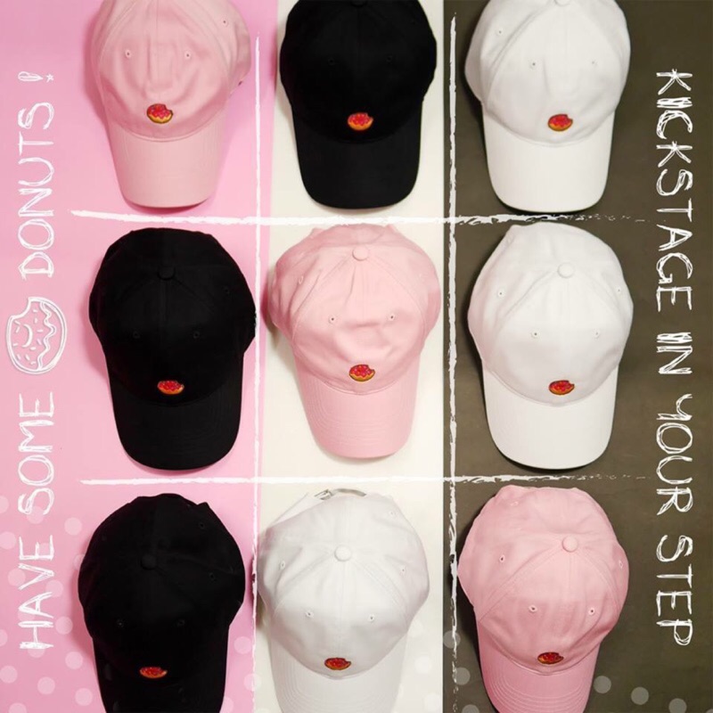 # KEEP DONUTS BASEBALL CAP 粉紅 白色 甜甜圈 老帽 棒球帽【KS30】【KS023】