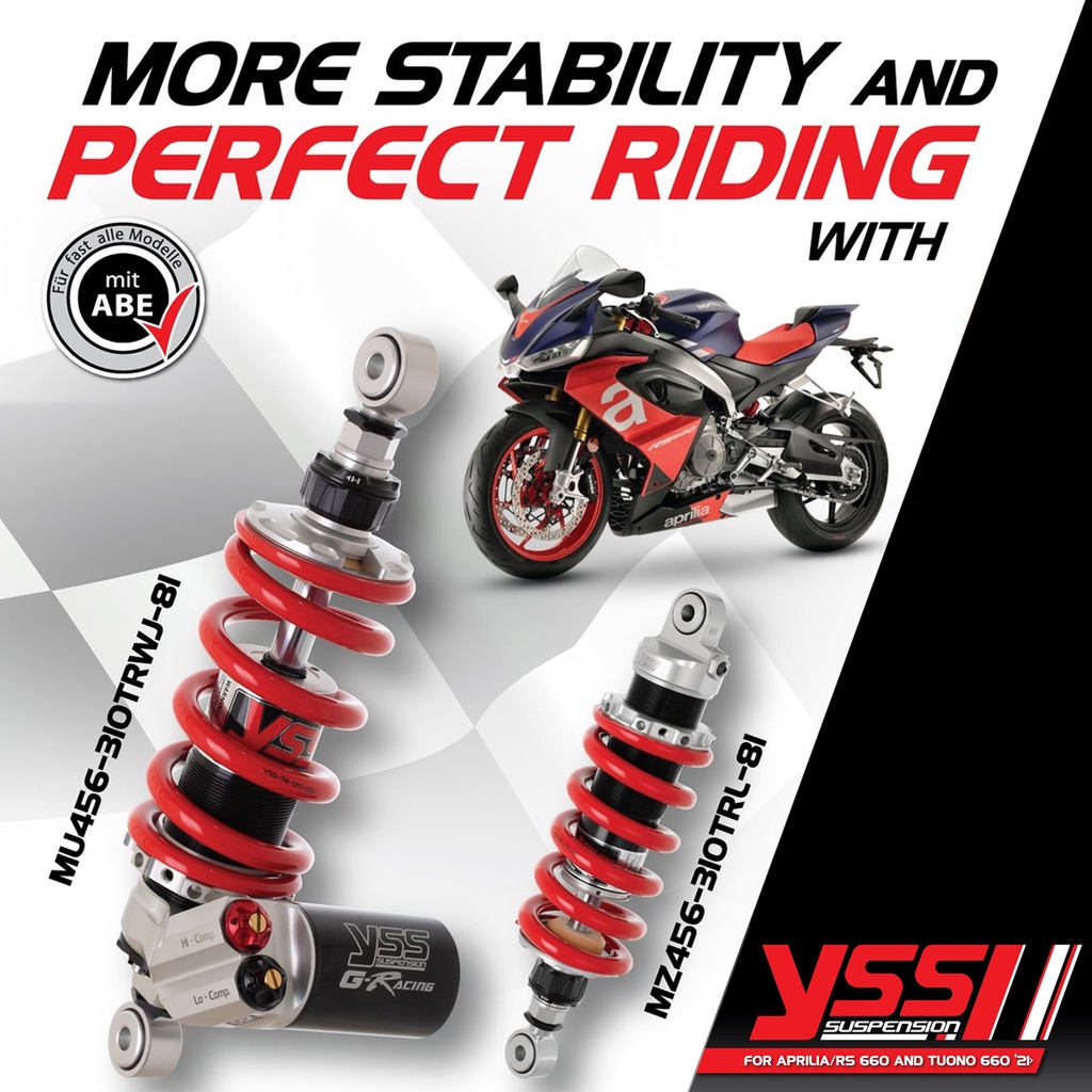 【YSS Suspension】APRILIA RS660 上置式防甩頭組 G-RACING 掛瓶壓側高低速可調後避震