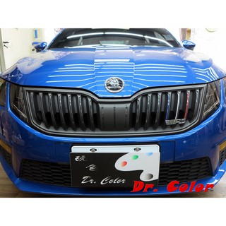 Dr. Color 玩色專業汽車包膜 Skoda Octavia 髮絲黑_水箱護罩