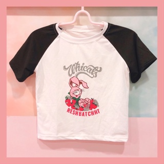 ［Pinky Bubble］質感保證·超柔軟彈性棉·短袖上衣·短板上衣·T-shirt·T恤