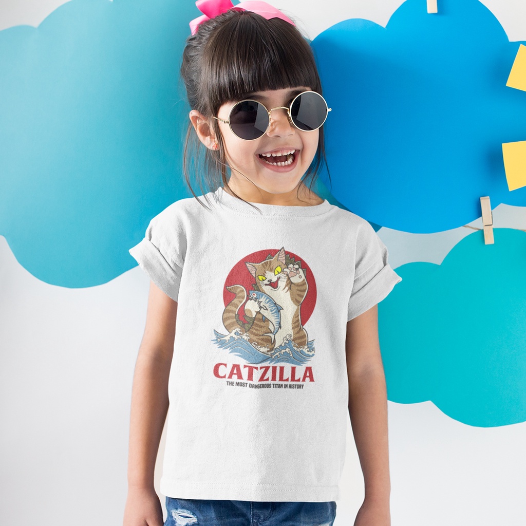 MEOWZILLA 兒童短袖T恤 2色 (現貨) 貓咪哥吉拉Godzilla怪獸浮世繪日本藝妓武士童裝嬰幼兒親子裝東京
