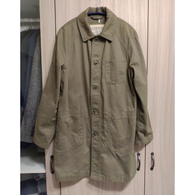 SPAO軍綠色長版 大衣 工裝外套