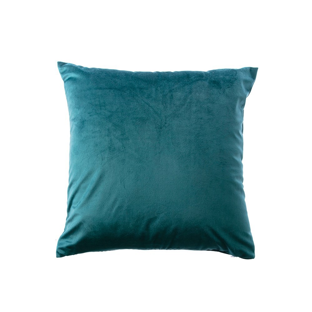 荷蘭絨素色抱枕套45x45cm-藍綠