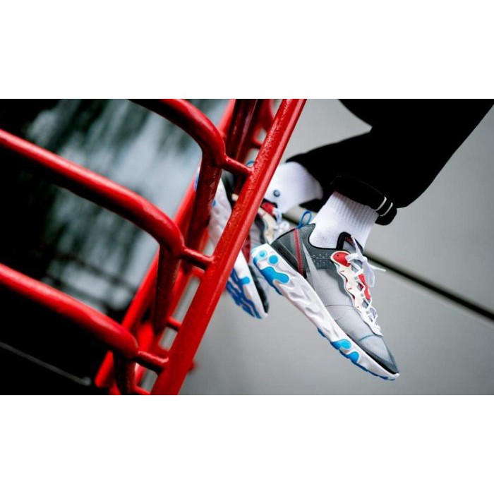 【S.M.P】Nike React Element 87 黑灰紅藍 AQ1090-003