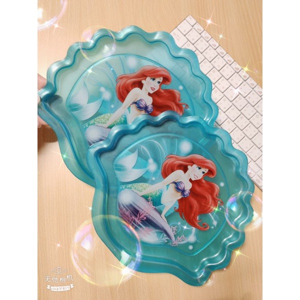 ✨Disney 迪士尼✨正版香港迪士尼帶回 貝殼造型盤 小美人魚 艾莉兒 Ariel 小比目魚 蛋糕盤 水果盤 點心盤