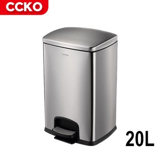 【CCKO】不鏽鋼腳踩垃圾桶 20L 靜音緩降 腳踏式垃圾桶 不鏽鋼垃圾桶 家用垃圾桶 客廳/辦公室 垃圾桶