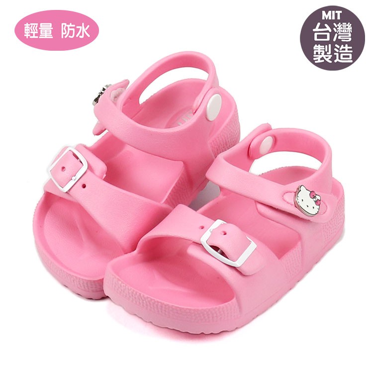 童拖鞋/HELLO KITTY 凱蒂貓Q軟.輕量防水可調整涼鞋(818186)粉15-20號