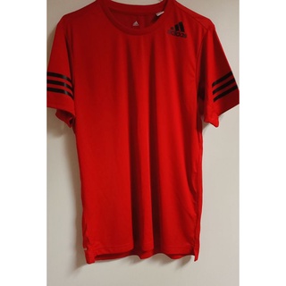 Adidas運動衫 排汗短T Climacol 透氣 size L 紅色運動短衣