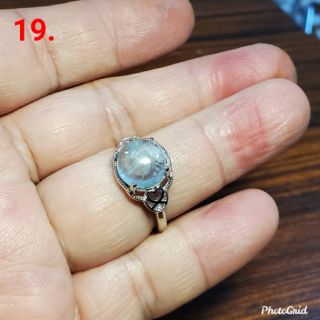 海藍寶 戒指 冰透 大戒面 天然❤水晶玉石特賣#B156-7