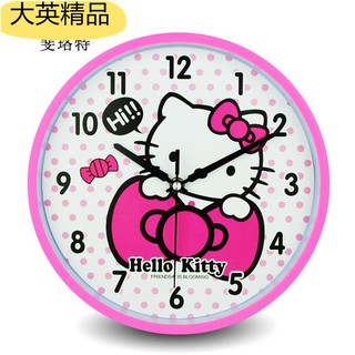 大英精品♣兒童房鐘表客廳掛鐘hello kitty卡通鐘可愛時鐘壁鐘