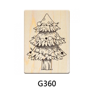 【 Micia 美日手藝館 】楓木印章-P406小精靈的聖誕派對 耶誕樹 G360