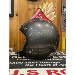 （l LOVE樂多) GALLOP Kustom Kulture 復古半罩安全帽 素色3/4安全帽 黑閃銀