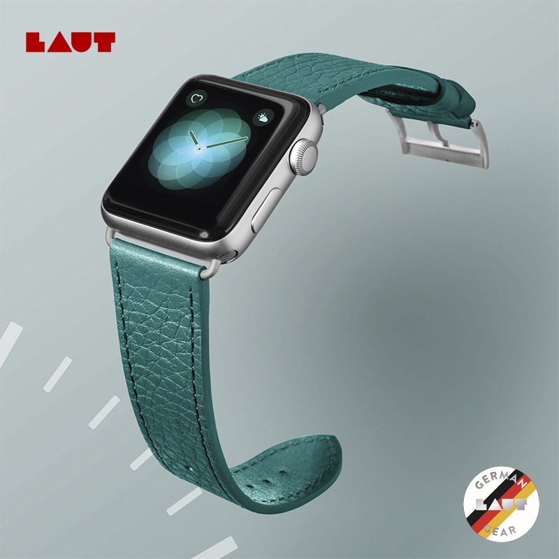 LAUT︱義式米蘭皮革 Apple Watch錶帶 - 湖水綠