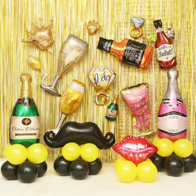 【現貨】大號香檳鋁箔氣球酒瓶鋁箔氣球/兒童週歲生日派對/婚禮小物/贈品禮物