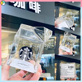✨新品特惠 💗starbucks星巴克牛奶盒 透明冷萃玻璃牛奶盒 經典杯 環保大容量便攜杯 星巴克杯子 星巴克牛奶盒