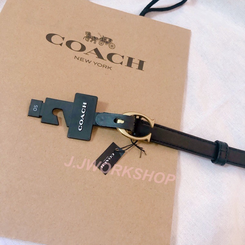 美國代購  Coach 女用C字皮帶/馬車皮帶