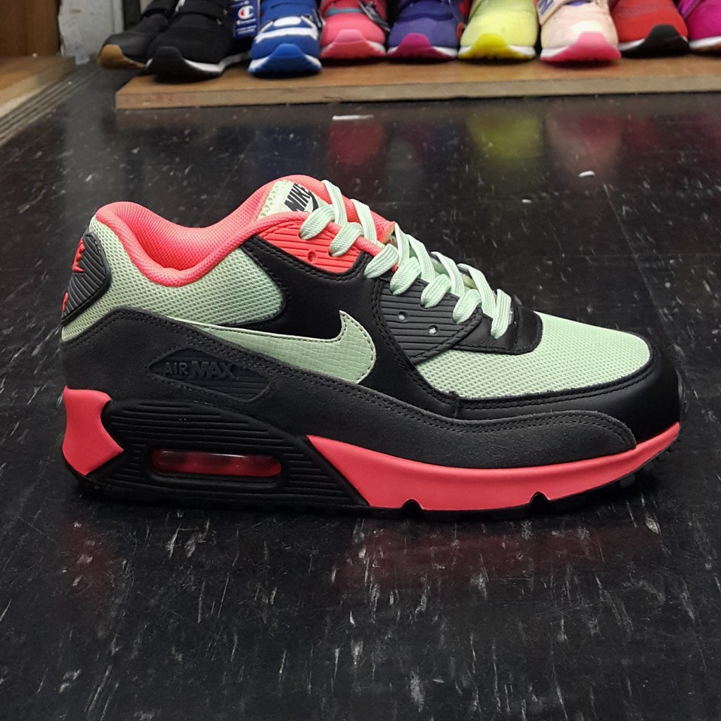 NIKE AIR MAX 90 ESSENTIAL 黑色 綠色 蘋果綠 桃粉色 網布 皮革 慢跑鞋 37384-303