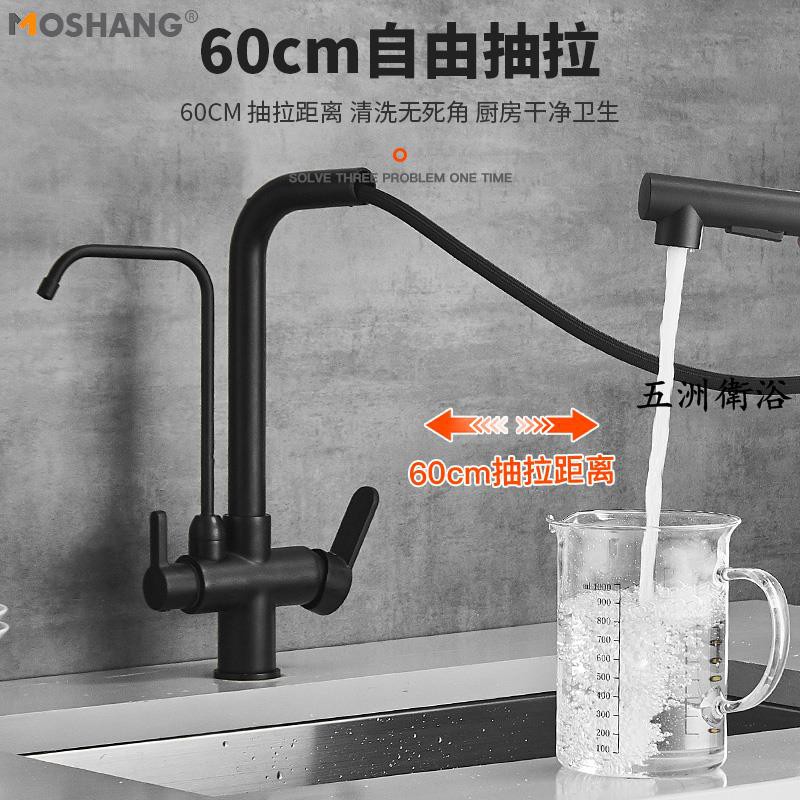 廚房抽拉式水龍頭三合一冷熱家用純凈水器機直飲洗菜盆洗碗池水槽 蝦皮購物