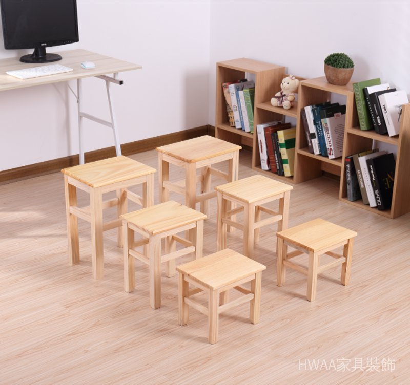 【椅子】包郵松木折疊小方凳家用飯凳餐桌凳實木凳子加厚便捷坐凳成人板凳
