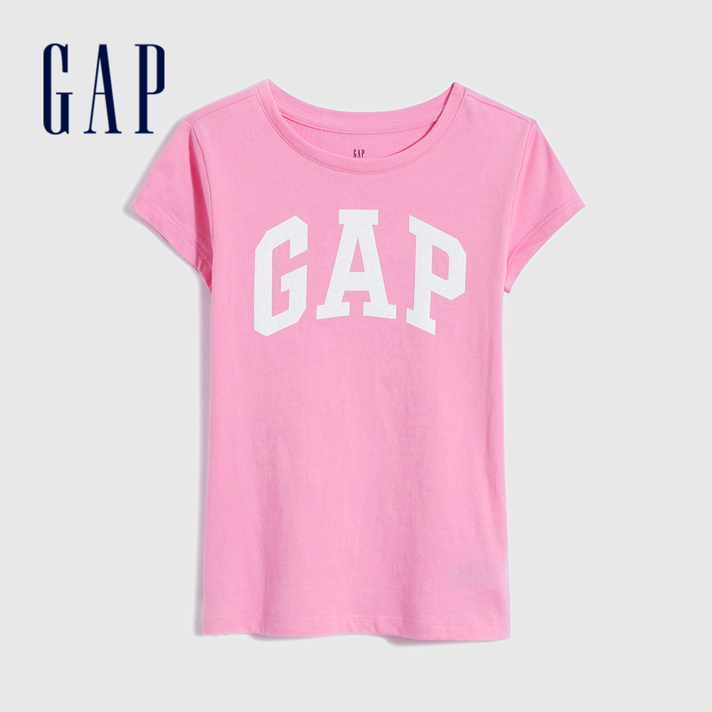 Gap 女童裝 Logo純棉短袖T恤-粉紅色(701420)