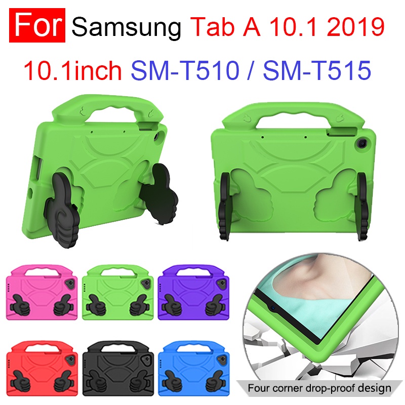 適用於三星 Galaxy Tab A 10.1 2019 T510 T515 Eva 兒童保護套帶支架手柄輕巧防震保護套