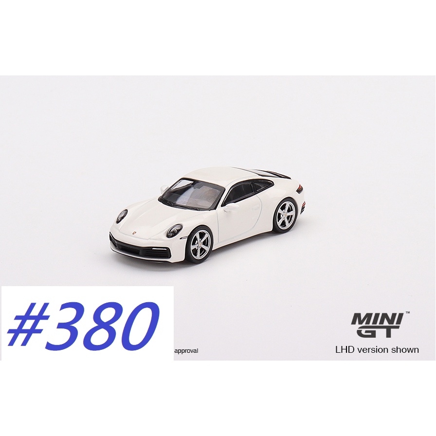 (小賈車庫) MINI GT 1/64 #380 保時捷 Porsche 911 992 Carrera S White