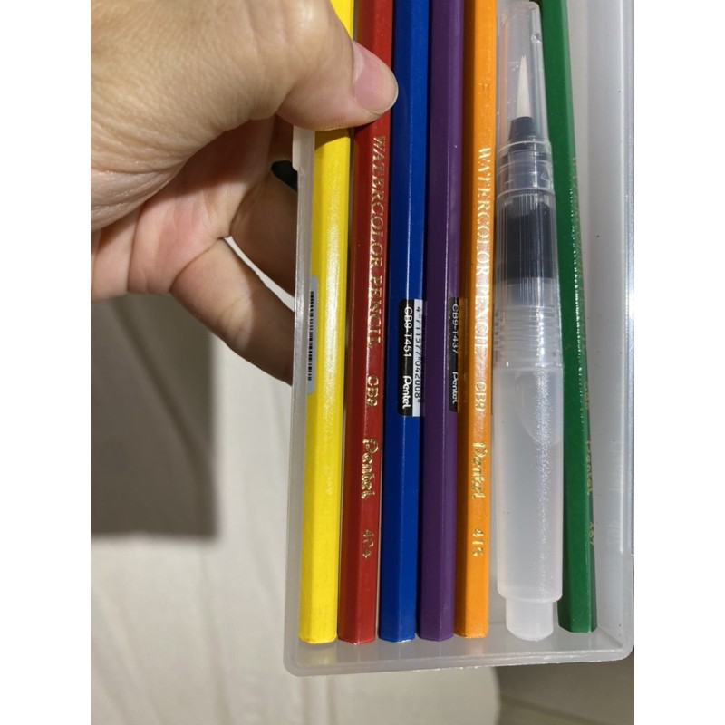 6色pentel水彩色鉛筆 自來水筆組 蝦皮購物