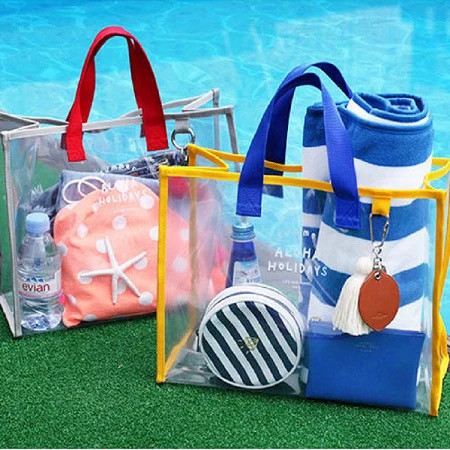 【透明防水提袋】游泳袋&gt;環保購物袋&gt;編織布提繩包邊耐用&gt;游泳袋&gt;野餐袋