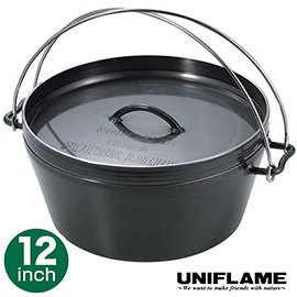 UNIFLAME DUTCH OVENU 660966 黑皮荷蘭鍋 鑄鐵鍋 12吋