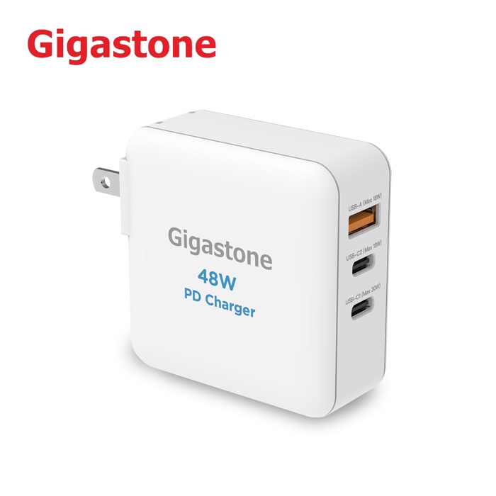 Gigastone 48W【PD+QC 三孔快充】急速快充充電器 (PD-6480) TypeC + USB
