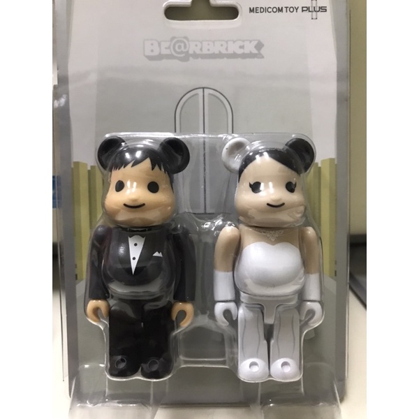 「已售」MEDICOM TOY BE@RBRICK 100% plus商店限定 グリーティング 結婚 系列 吊卡