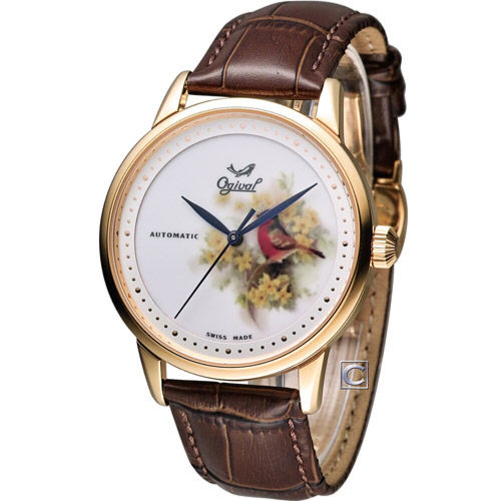 愛其華錶 Ogival 微砌彩繪機械腕錶-鳥 1929-24.7AGR