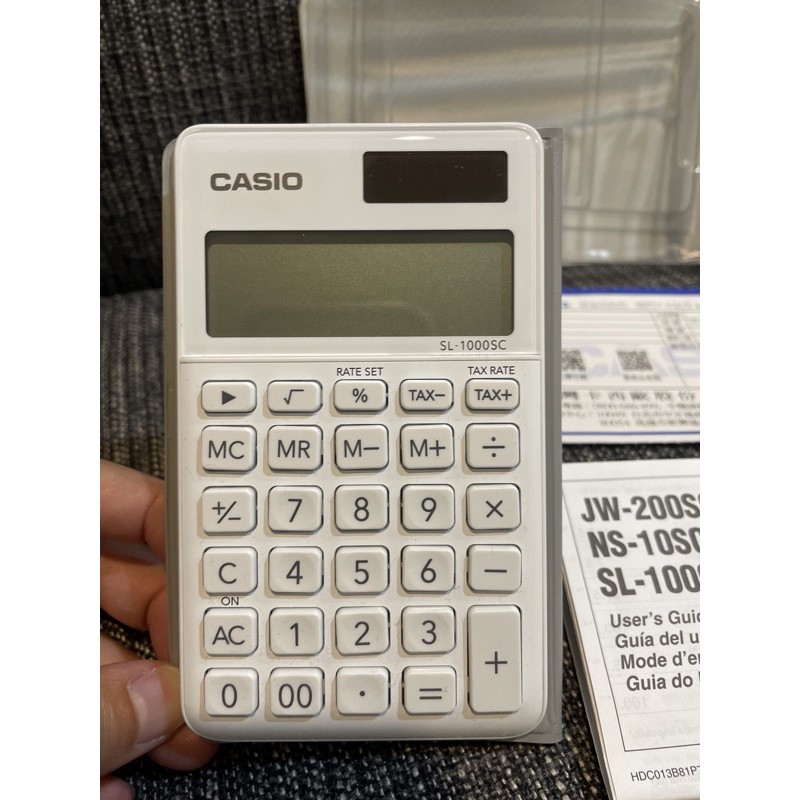卡西歐計算機電源寬屏位CASIO太陽能電子SL商務型白領1000辦公計算器台式SC時尚顯示-雙重10