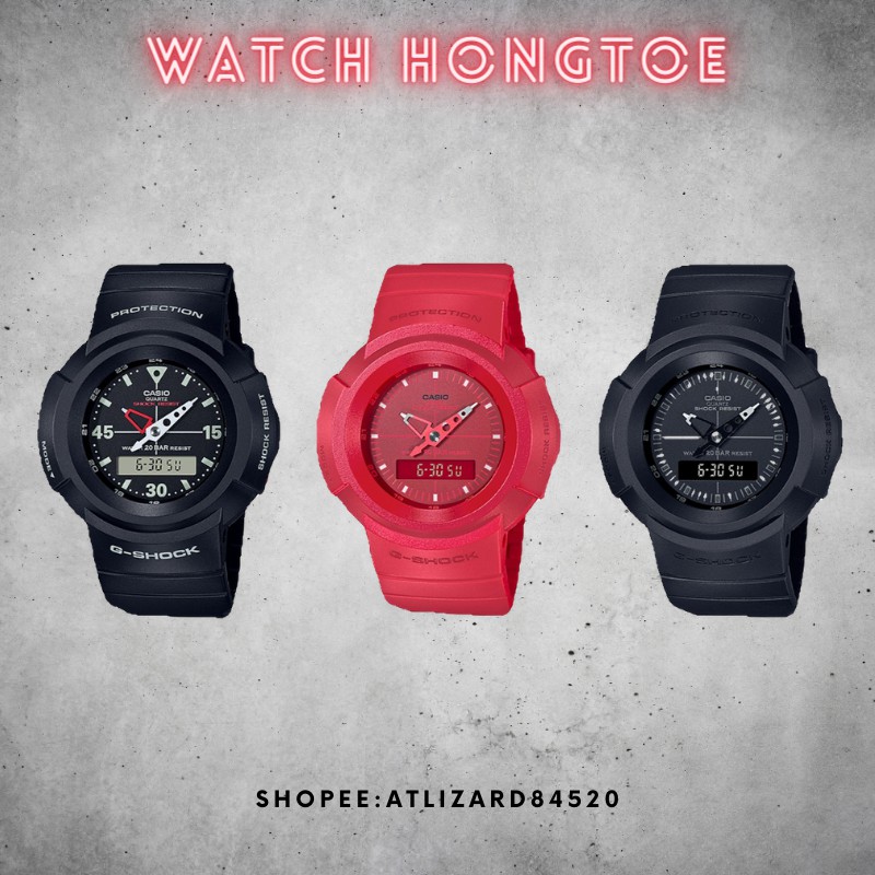錶子 行頭 Casio G Shock 復刻經典aw 500 系列雙顯示電子錶 黑紅 消光黑 消光紅 蝦皮購物