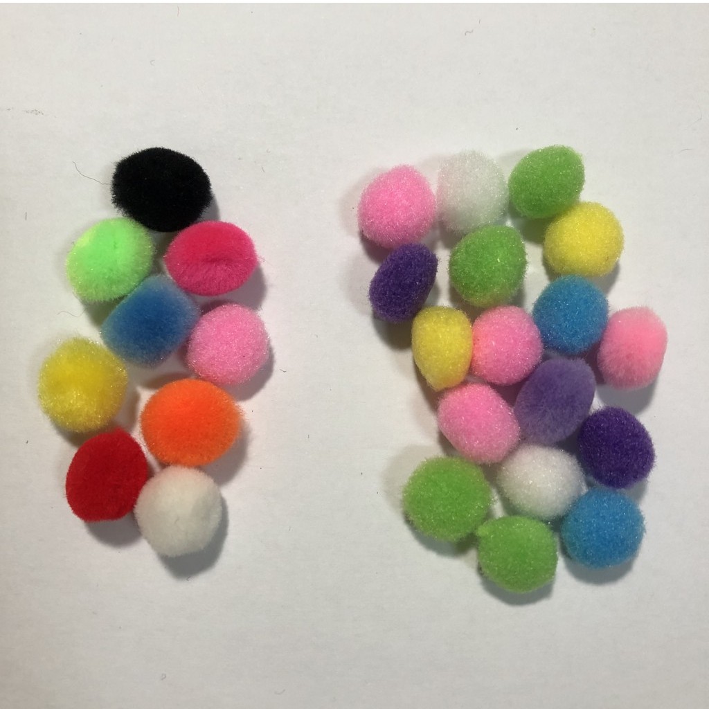 夏日特賣 手作 美勞工具 DIY 手工 材料 毛絨球 毛球 彩色毛絨球 0.8CM(17顆) ~1CM (9顆) 合售