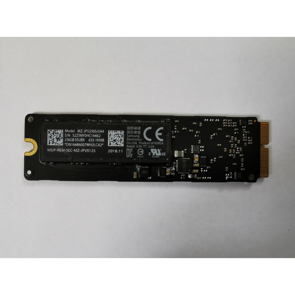 原廠 拆機 良品 macbook pro A1398 256G SSD samsung 固態 硬碟