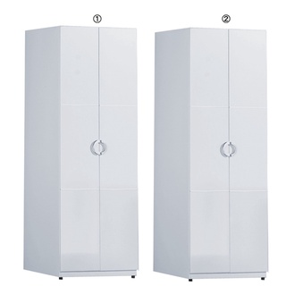 F05 015-3凱倫2.3尺白色雙吊衣櫃+015-4凱倫2.3尺白色單抽衣櫃