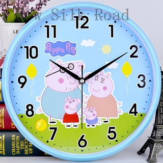 【小豬佩奇】掛鐘客廳歐式創意個性兒童卡通石英鐘靜音時鐘電子錶