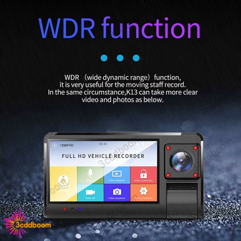 準備好新的k13 3英寸車載dvr攝像機wifi Gps 1080p高清夜視行車記錄儀24h停車顯示器行車記錄儀3cd 蝦皮購物