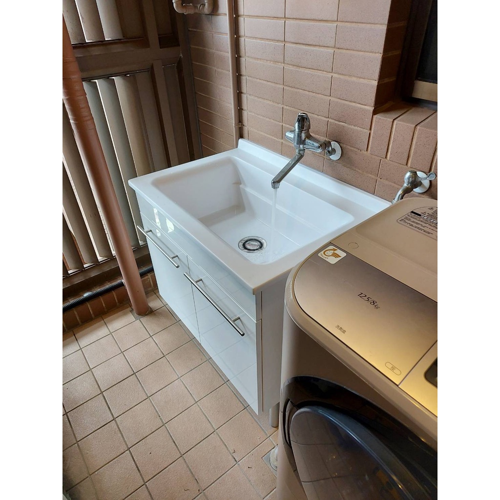 【IDEE】S-780WI  亞特蘭人造石。人造石水槽。洗衣板。陽洗台。洗衣台。洗衣檯。洗衣槽。檯面櫃。浴櫃 ~ 台灣製