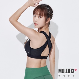 Mollifix 瑪莉菲絲 交叉美背洞洞運動內衣 (黑)中強度、運動內衣、瑜珈服、瑜珈上衣、無鋼圈、跑步健身