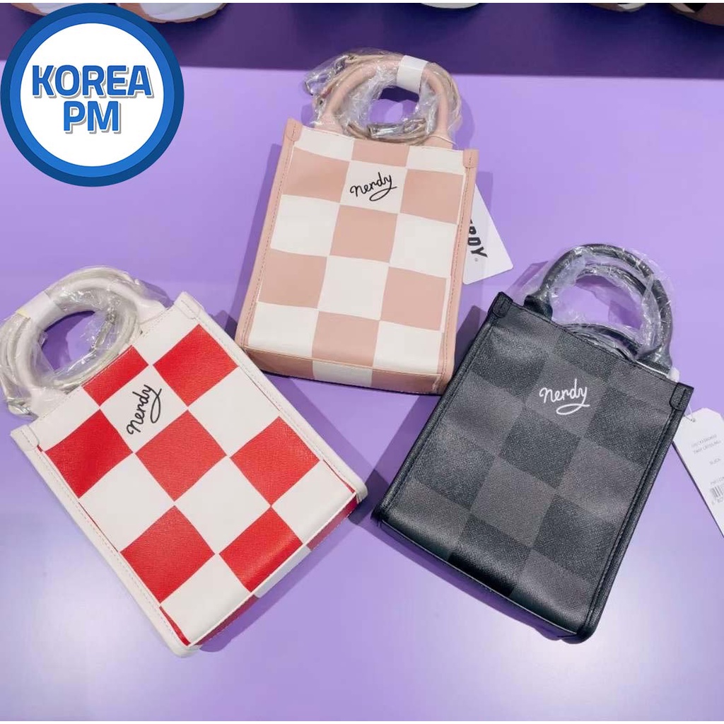 [KOREA PM] 韓國 NERDY 22FW 棋盤格 小菜籃子 小方包 小手提包 小廢包 韓國代購 韓國直送