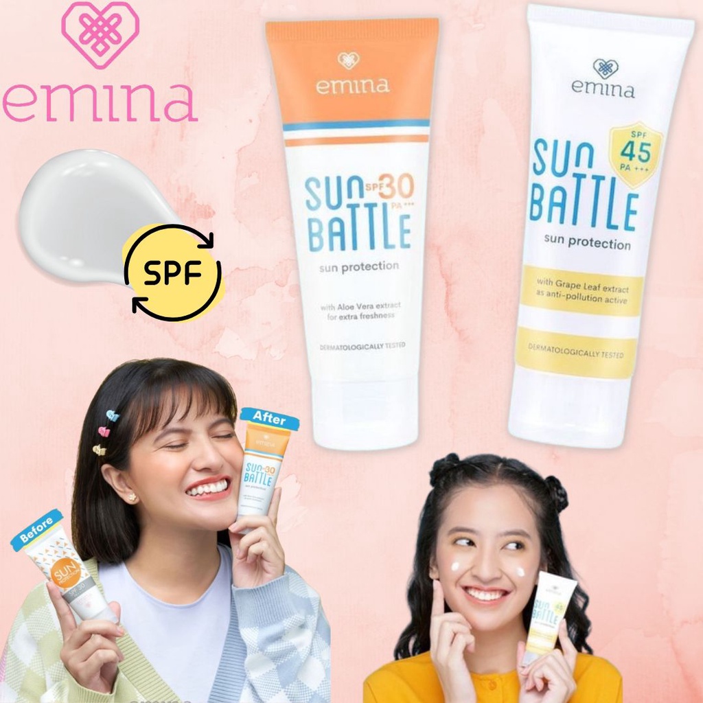 EMINA SUN PROTECTION SUN BATTLE SUNSCREEN SPF30/45 ALOEVERA 蝦皮購物