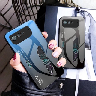 華碩 ROG Phone 6 手機殼光澤漸變鋼化玻璃軟框手機殼保護套 ASUS ROG Phone6 ROGphone6